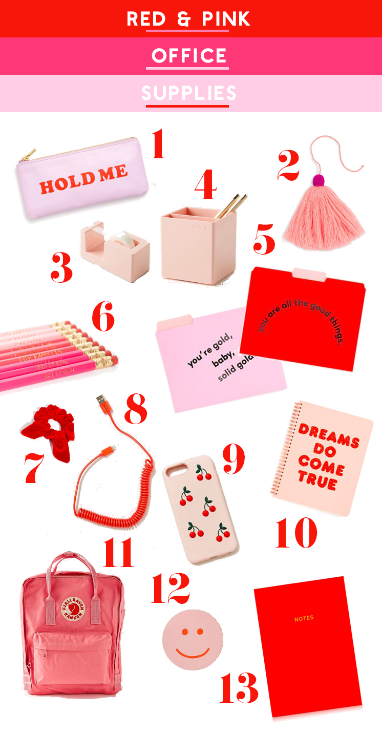 Red + Pink School Supplies - The House That Lars Built